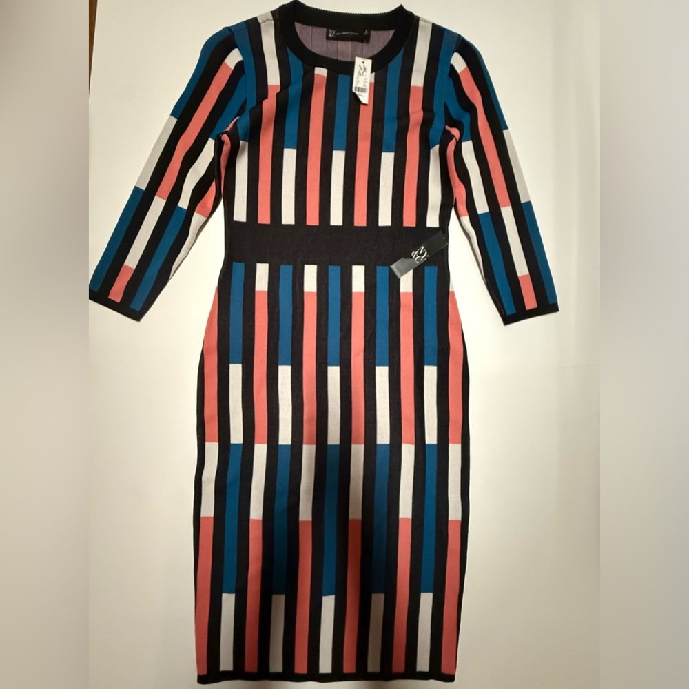 New York & Company Colorful Striped Midi Dress